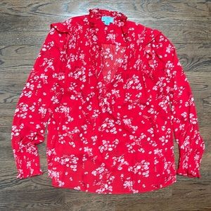CECE Smocked Floral Blouse ❤️